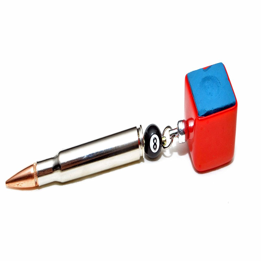 Chalk Box Bullet Pool Stick Pocket Chalker (Red, Bullet Chalker/Scuffer)