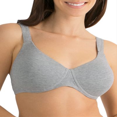 Fruit of the Loom Women's Anti-Gravity Wire-Free Bra Bra, Heather Grey, 38C