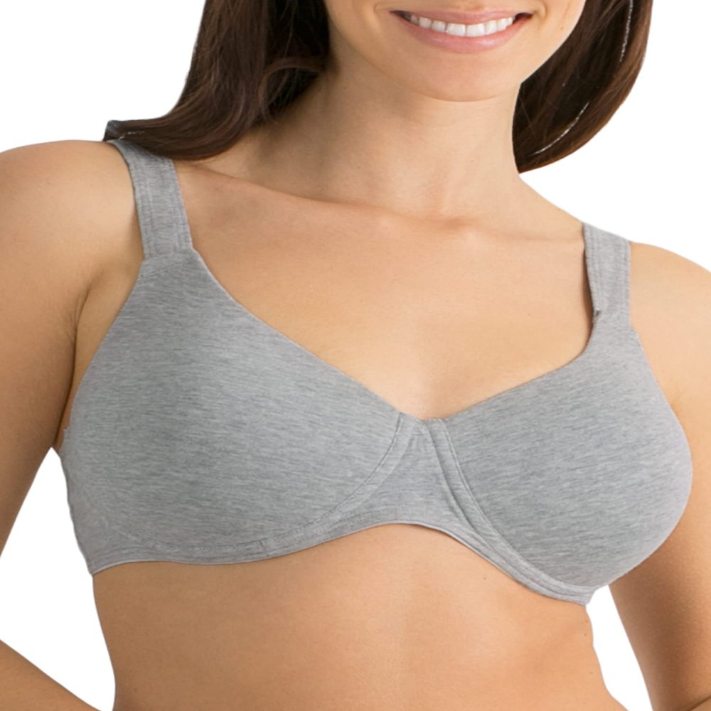 Fruit of the Loom Women's Anti-Gravity Wire-Free Bra Bra, Heather Grey, 38C