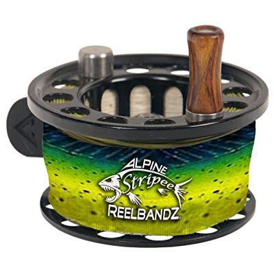 Alpine Innovations Stripee ReelBandz 3 Pack - Universal Fit Fly Fishing Reel Cover to Prevent Line Tangles- (Large, Mahi Mahi)