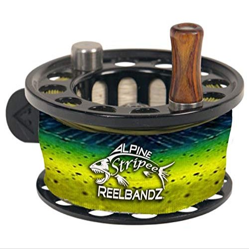 Alpine Innovations Stripee ReelBandz 3 Pack - Universal Fit Fly Fishing Reel Cover to Prevent Line Tangles- (Large, Mahi Mahi)
