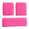 Sweatband Combo Set 2 Wrist & 1 Headband (Neon Pink) view 1