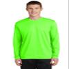 SPORT-TEK PosiCharge RacerMesh Long Sleeve Tee | Workout T-Shirt for Men & Women, Athletic Gym Clothing for Spring & Summer Neon Green view 2