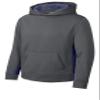 SPORT-TEK Youth Sport-Wick Fleece Colorblock Hooded Pullover, Dark Smoke Grey/Navy, Medium view 1