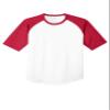SPORT-TEK Youth Short Sleeve Colorblock Raglan Jersey White/Red view 1