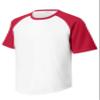 SPORT-TEK Youth Short Sleeve Colorblock Raglan Jersey White/Red view 3