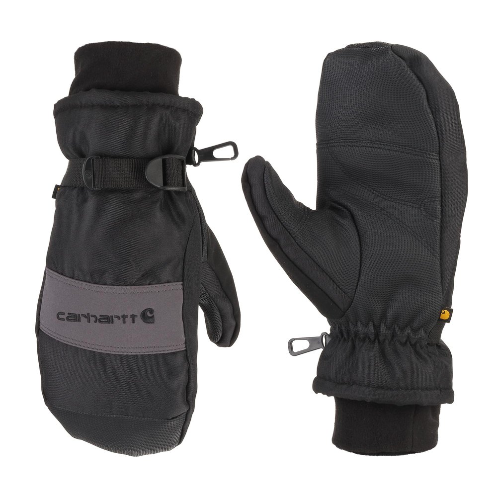 Carhartt Men's Waterproof Insulated Knit Cuff Mitten, Black/Grey, Medium