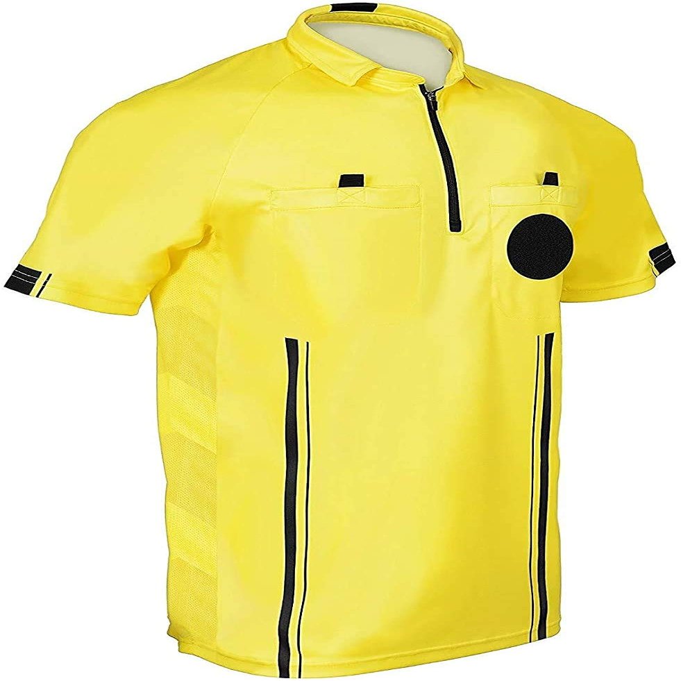 1 Stop Soccer New Men's Soccer Pro Referee Jersey Yellow