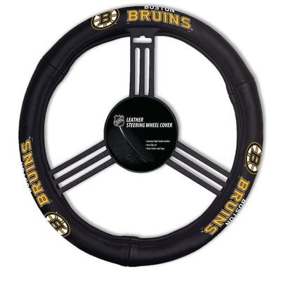 Fremont Die NHL Boston Bruins Leather Steering Wheel Cover, One Size, Multicolor