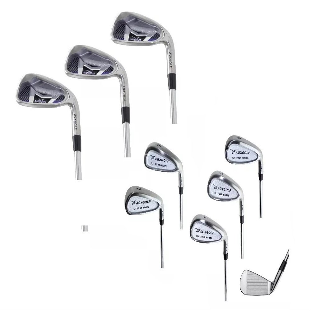 AGXGOLF; Pro's Choice Men's Tour Edition Combo Same Length 3, 4 & 5 Irons + 6-PW Traditional Irons; Right Hand, Regular Length; USA Built