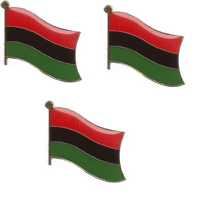 3 African American Flag Lapel Pins - Enamel International Tie & Hat Badges - Perfect Souvenir Pins Made of Durable Metal (3 African American Pins)