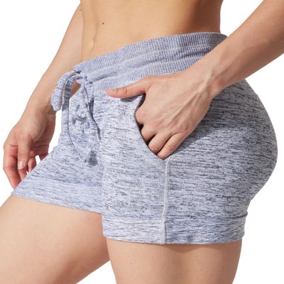 90 Degree By Reflex Womens Soft Sweat Shorts High Waisted Drawstring Lounge Shorts with Pockets - Heather Grey - 1X