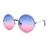 SA106 Classic Oversize Joplin Style Hippie Round Circle Lens Sunglasses Silver Blue Purple view 1