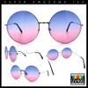 SA106 Classic Oversize Joplin Style Hippie Round Circle Lens Sunglasses Silver Blue Purple view 3