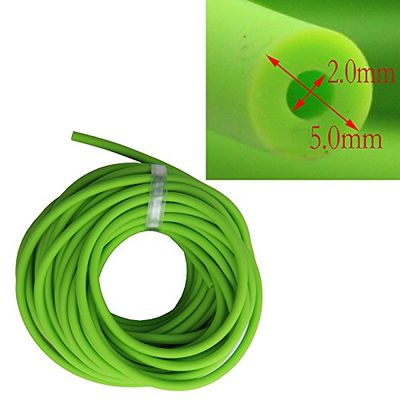 2x5mm Natural Rubber Latex Band for Slingshot Catapult Outdoor Hunting Replacement 10 Meters, May Have a Joint, Not a Continuous One (Green)