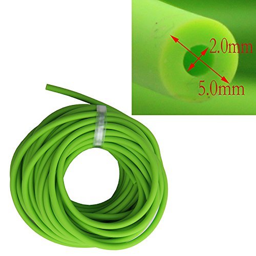 2x5mm Natural Rubber Latex Band for Slingshot Catapult Outdoor Hunting Replacement 10 Meters, May Have a Joint, Not a Continuous One (Green)