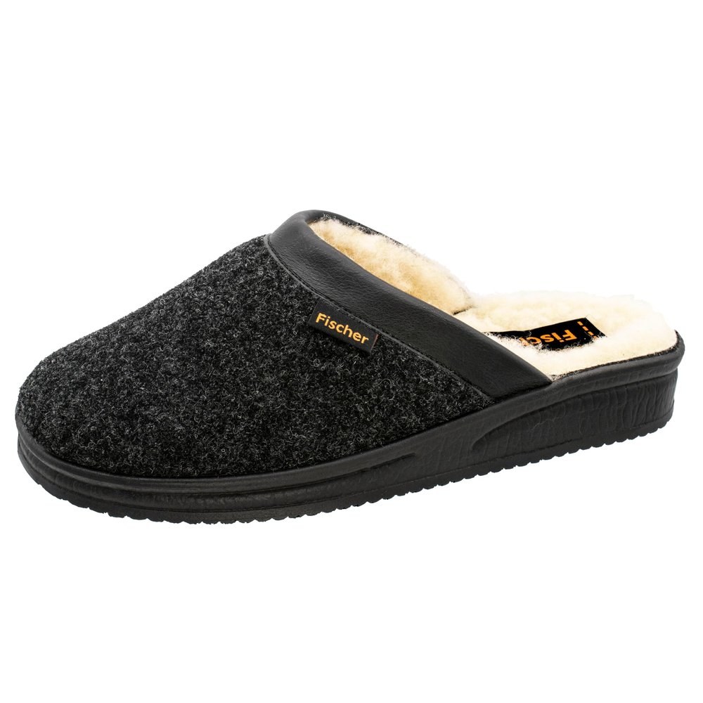 Fischer Men's Andy Open Back Slippers, Black Anthracite 205, 9 UK