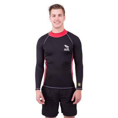 IST DS-46 Unisex Long Sleeve Spandex Rash Guard (Red, 2X-Large)
