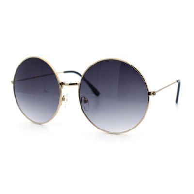 SA106 Classic Oversize Joplin Style Hippie Round Circle Lens Sunglasses Gold Smoke