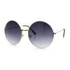 SA106 Classic Oversize Joplin Style Hippie Round Circle Lens Sunglasses Gold Smoke view 1