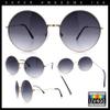 SA106 Classic Oversize Joplin Style Hippie Round Circle Lens Sunglasses Gold Smoke view 3
