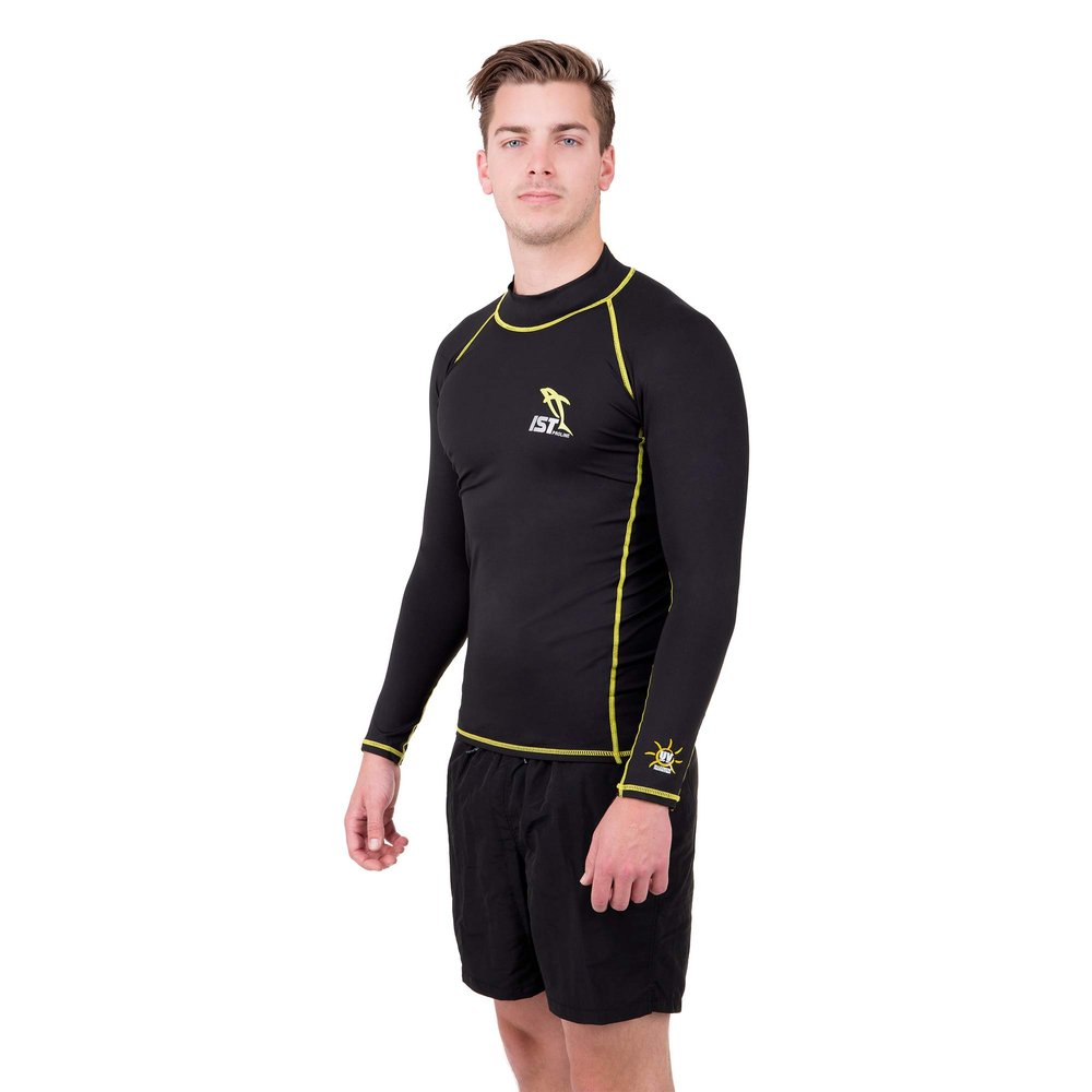 IST DS-46 Unisex Long Sleeve Spandex Rash Guard (Yellow, L)
