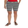 Mario Serrani Womens Italy Comfort Stretch Shorts with Tummy Control (2, Black/White Print (Diamond)) view 1