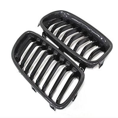 Eppar New Carbon Fiber Front Grille One Set for BMW 1 Series E82 E87 E88 2008-2011 116i 118i 120i 130i (Black)