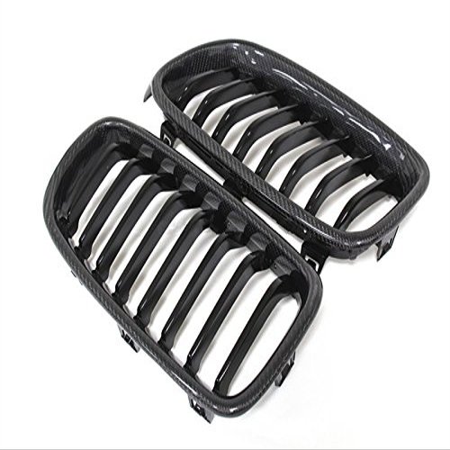 Eppar New Carbon Fiber Front Grille One Set for BMW 1 Series E82 E87 E88 2008-2011 116i 118i 120i 130i (Black)