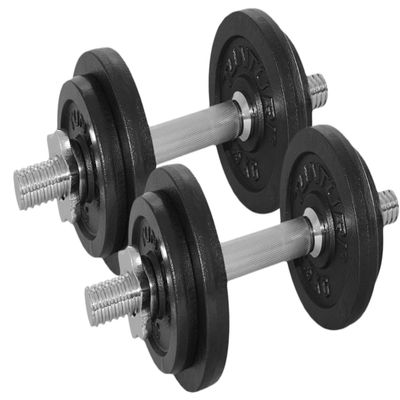 Tunturi Unisex Adult 2 Bar Screw Dumbbell Set - Black, 20 kg