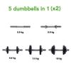 Tunturi Unisex Adult 2 Bar Screw Dumbbell Set - Black, 20 kg view 4