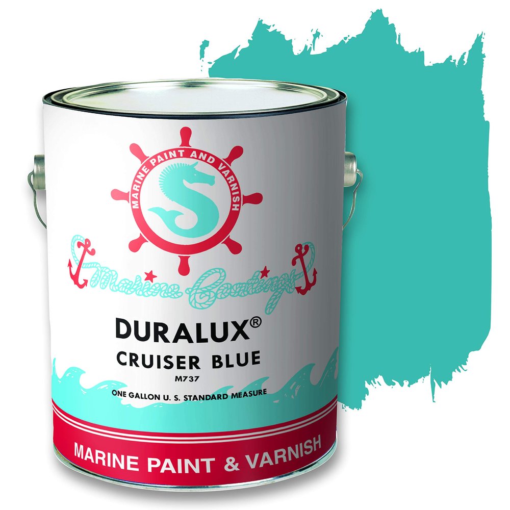 DURALUX Marine Enamel, Cruiser Blue, 1 Gallon, Topside Paint for Boats and Other Onshore or Offshore Marine Maintenance Applications, Adheres to Steel, Metal, Wood, Fiberglass & Aluminum