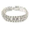 Avalaya Bridal/Wedding/Prom/Party Austrian Crystal Bracelet with Tongue Clasp In Silver Tone - 17cm L