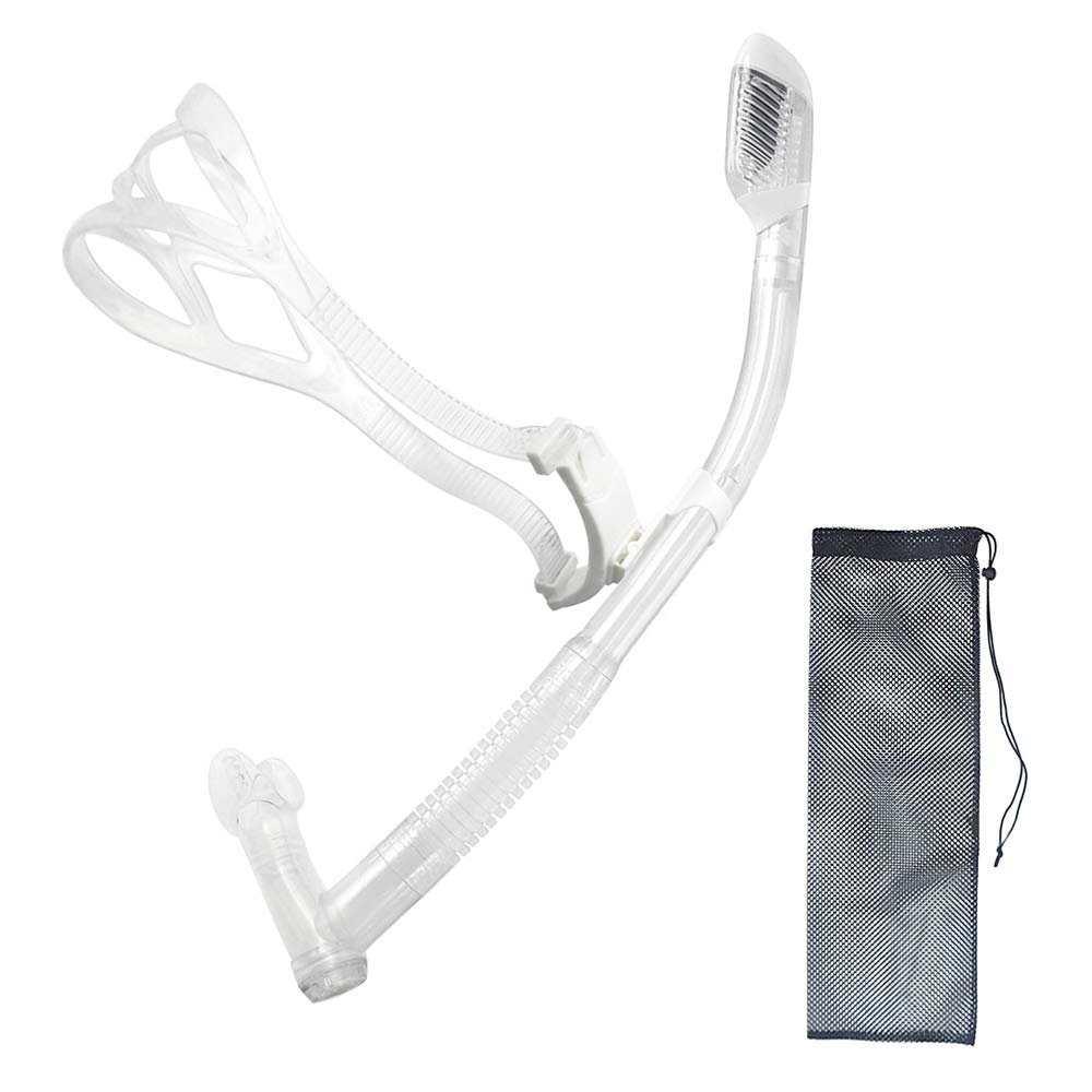 Uniswim Rotate Function Swim Snorkel for Training Swimming Front Snorkel Lap Swimming Swimmer Training Diving Snorkeling Comfortable Mouthpiece for Pool Open Water (clear)