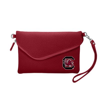 Littlearth NCAA South Carolina Fighting Gamecocks Pebble Fold Over Purse, Team Color, 6x 9" x 0.75