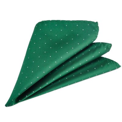 ciciTree 12x12 Men's Polka Dot Dark Green Pocket Square Jacquard Woven Handkerchief Gift