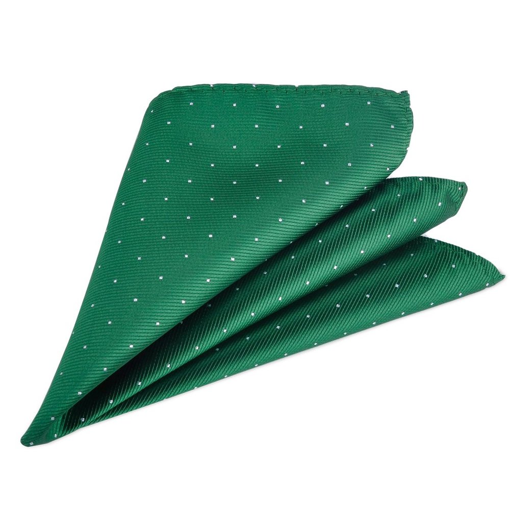 ciciTree 12x12 Men's Polka Dot Dark Green Pocket Square Jacquard Woven Handkerchief Gift