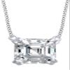 AFFY Asscher Cut White Cubic Zirconia Solitaire Pendant Necklace in 14k White Gold Over Sterling Silver view 1
