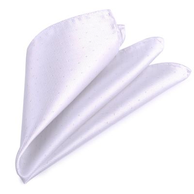 ciciTree 12x12 Men's Polka Dot White Pocket Square Jacquard Woven Handkerchief Gift