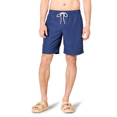 Amazon Essentials Men's 9" Swim Trunks with Mesh Lining, Pockets, Drawstring Closure, Navy, XX-Large