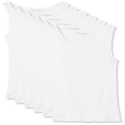 Amazon Essentials Men's Slim Fit Breathable Cotton Tank Undershirts, Pack of 6, White, X-Large