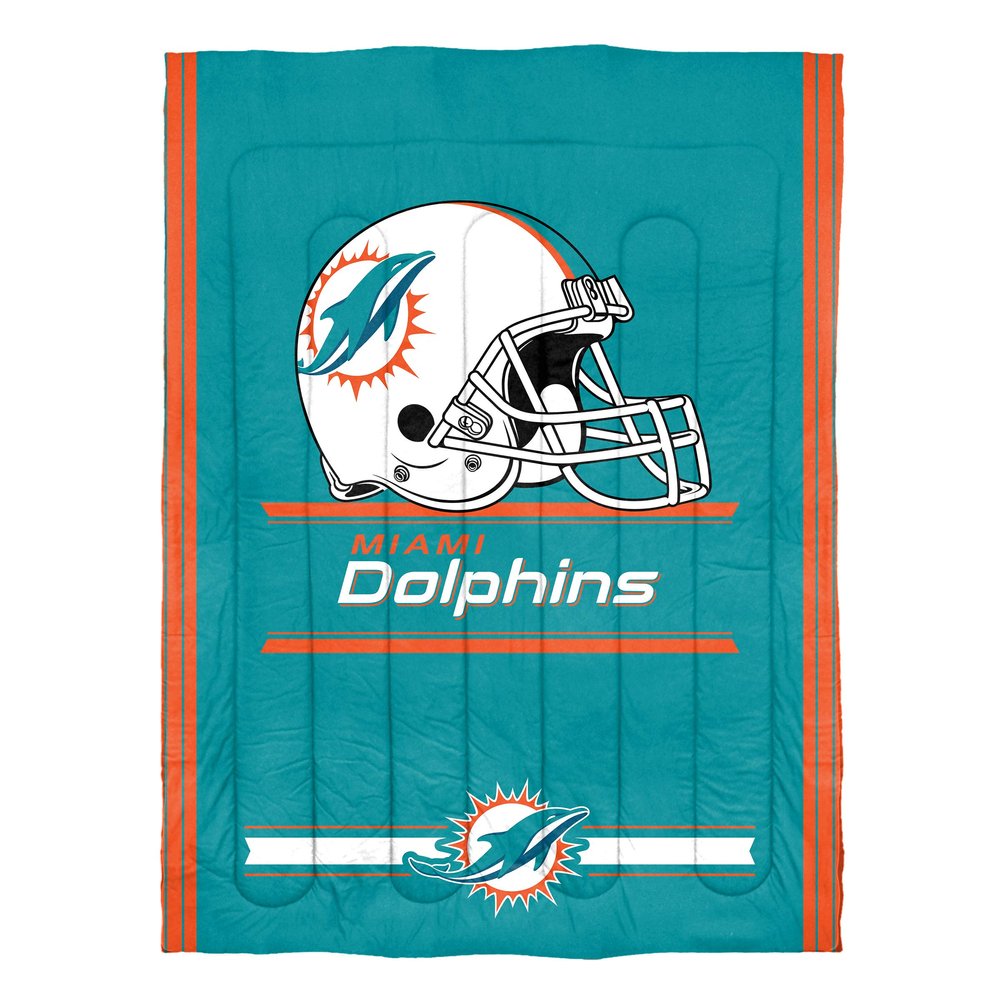 Northwest NFL Miami Dolphins Comforter and Sham Set, Twin, Safety