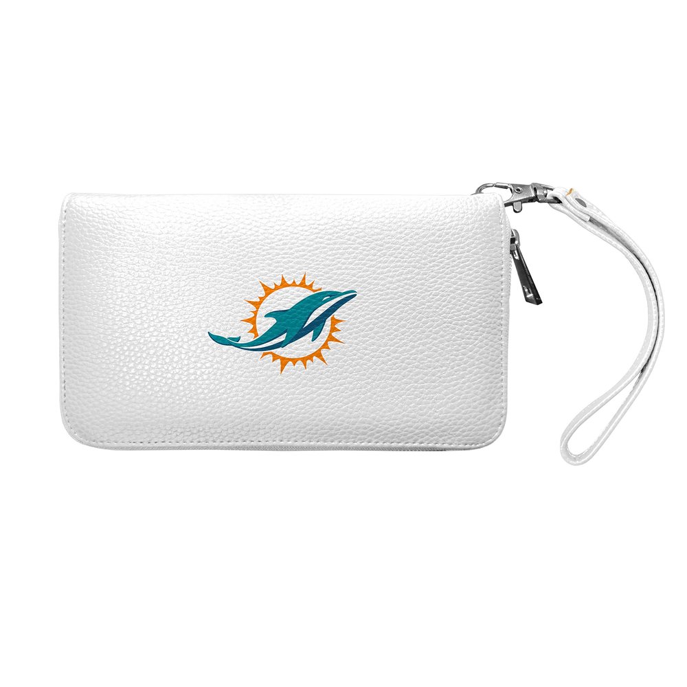 Littlearth NFL Miami Dolphins Zip Organizer Wallet, Team Color, 4 x 7.5" x 1