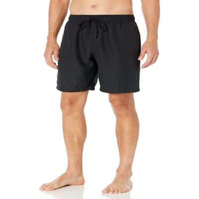 Amazon Essentials Men's 9" Swim Trunks with Mesh Lining, Pockets, Drawstring Closure, Black, X-Large