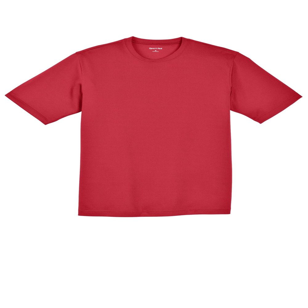 SPORT-TEK Youth PosiCharge RacerMesh Tee | Lightweight Spring & Summer Shirt for Kids, Athletic Fit Clothing for Boys & Girls True Red