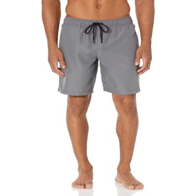 Amazon Essentials Men's 9" Swim Trunks with Mesh Lining, Pockets, Drawstring Closure, Charcoal, Medium