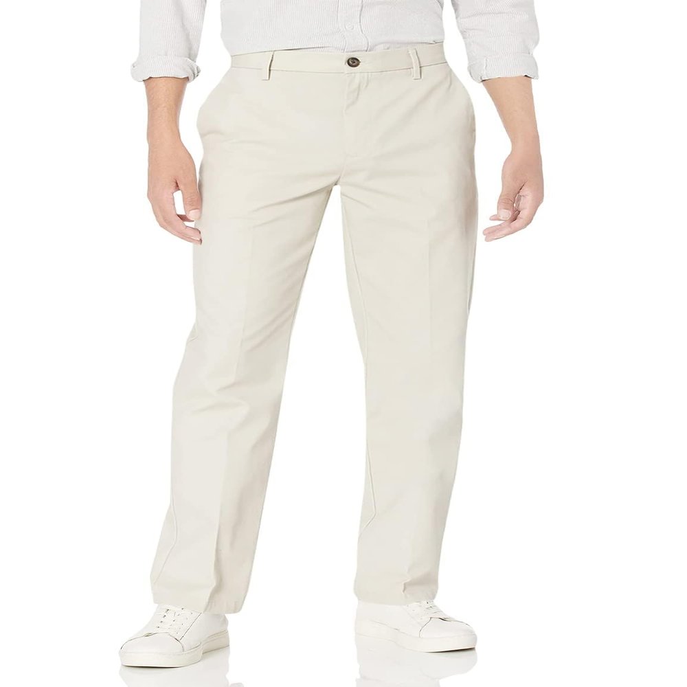 Amazon Essentials Men's Classic-Fit Wrinkle-Resistant Flat-Front Chino Pant (Available in Big & Tall), Stone, 31W x 29L