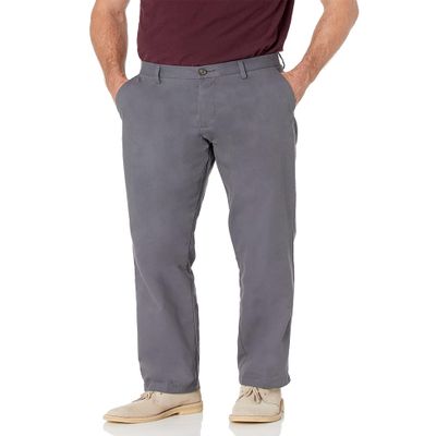 Amazon Essentials Men's Classic-Fit Wrinkle-Resistant Flat-Front Chino Pant (Available in Big & Tall), Charcoal, 34W x 36L