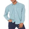 Amazon Essentials Men's Regular-Fit Long-Sleeve Casual Poplin Shirt, Blue Green Gingham, Medium view 1