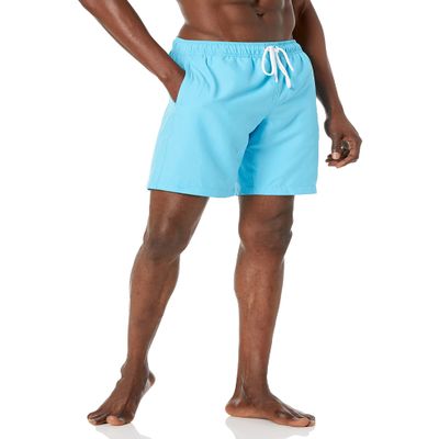Amazon Essentials Men's 9" Swim Trunks with Mesh Lining, Pockets, Drawstring Closure, Aqua Blue, XX-Large